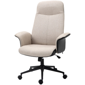 Fauteuil de bureau manager design lin beige