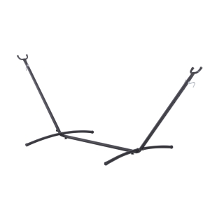 Outsunny Support pied de hamac structure robuste métal époxy noir hauteur réglable 6 niveaux dim. 2,80L x 1,20l x 1,10H m
