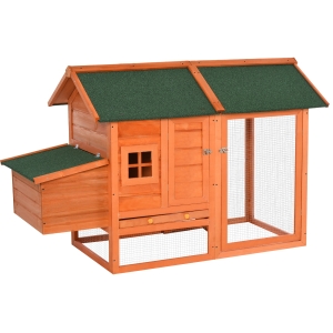 Poulailler cottage sur pied multi-équipé bois sapin lasuré