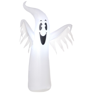 Décoration Halloween - fantôme gonflable lumineux 1,22H m blanc