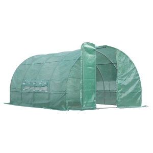 Outsunny Serre de Jardin Tunnel en Métal Vert 400 x 300 x 200 cm