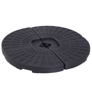 Outsunny Lot de 4 poids de lestage pour parasols déportés dim. totales 48L x 48l x 8H cm polyéthylène haute densité noir