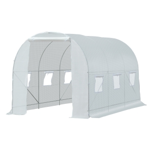 Outsunny Serre de Jardin Blanche 7 m² 3,5 x 2 x 2 m