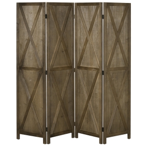 Paravent intérieur 4 panneaux croisillons style campagnard chic