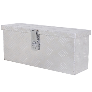 Homcom Boite de rangement - boîte à outils en aluminium - caisse à outil alu. verrouillage clé dim. 50L x 15,5l x 20,5H cm