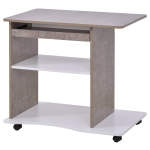 Bureau informatique à roulettes avec support clavier