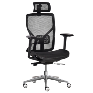 Fauteuil de bureau manager inclinable tissu maille noir