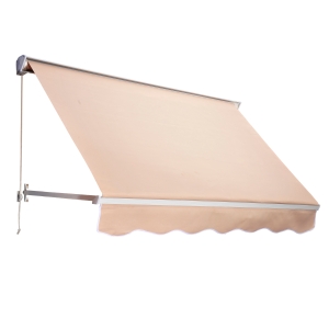 Outsunny store banne manuel inclinaison réglable aluminium polyester imperméabilisé 70L x 180l cm beige