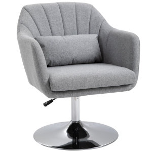 Fauteuil lounge design avec coussin lin gris