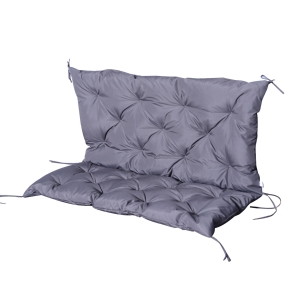 Outsunny Coussin d'Assise Gris pour Banc 2 Places 120 x 110 x 12 cm