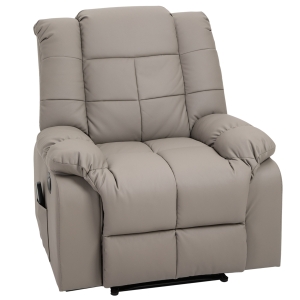 Fauteuil de Relaxation Électrique Fonction de Massage 8 Points Chauffant Gris