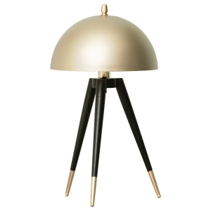 Lampe de table champignon style Art déco métal noir doré