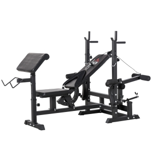 Banc de musculation multifonction réglable acier noir