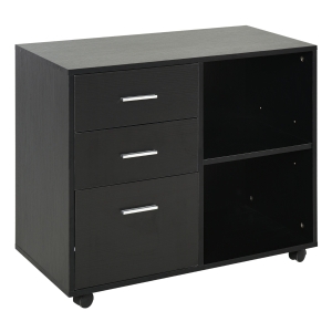 Support d'imprimante 3 tiroirs + 2 niches + grand plateau panneaux particules