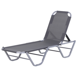 Bain de soleil transat design contemporain dossier inclinable multi-positions