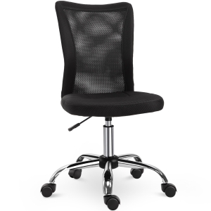 Chaise de bureau ergonomique hauteur réglable piètement chromé pivotant 360° revêtement maille