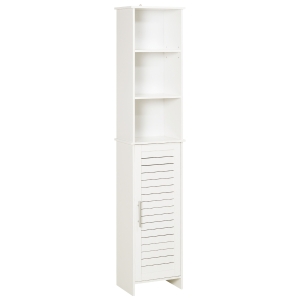 Colonne rangement salle de bain 3 niches placard 2 étagères blanc