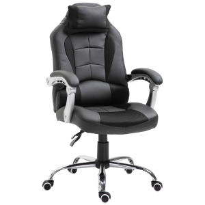 Homcom Fauteuil chaise de bureau manager grand confort hauteur/inclinaison dossier réglable noir