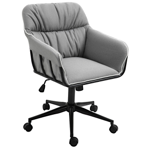 Chaise de bureau manager ergonomique piètement métal noir lin gris