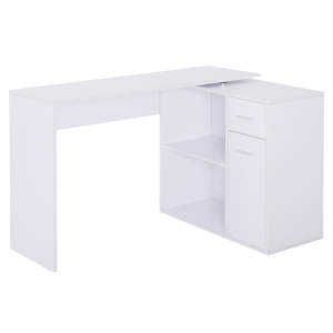 Homcom Bureau Informatique Double Niche Blanc 117 x 82 x 74 cm