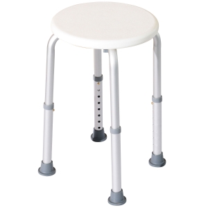 Homcom Tabouret de douche réglable en hauteur siège de douche ergonomique pieds antidérapants charge max. 136 Kg alu HDPE blanc