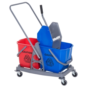 Homcom Chariot de Nettoyage Pro en Plastique Gris 73 x 45 x 92 cm