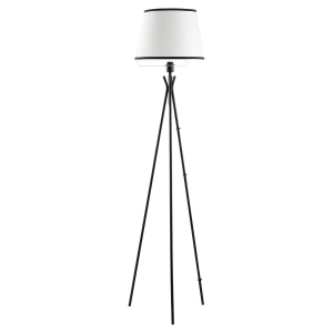Lampadaire trépied design contemporain bicolore noir blanc