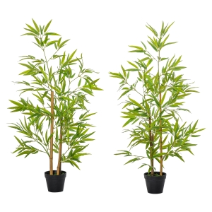Bambous artificiels 1,20H m - lot de 2 bambous artificiels avec pots