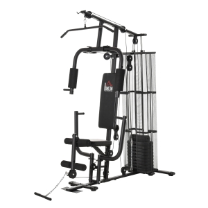 Station de musculation complète avec 10 contrepoids acier