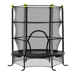 HOMCOM Trampoline de jardin enfants de 3 à 6 ans surface de saut de 110 cm noir