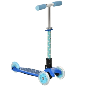 HOMCOM Foldable Scooter for Kids with 3 Wheel Adjustable Height Flashing Wheels