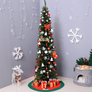 HOMCOM 6FT Artificial Christmas Pine Tree W/Plastic Stand-Green
