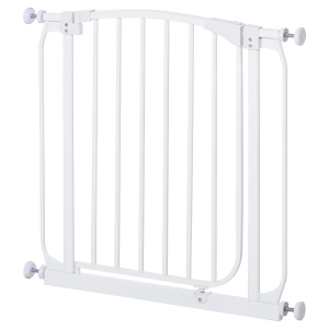 HOMCOM Baby Safety Gate Stair Kid Pressure Fit Divider Home with Adjusting Screws White