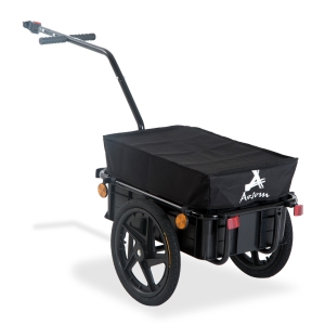 HOMCOM Cargo Trailer Bike Stroller Garden Trolley W/Carrier Utility Luggage & Wheels Black