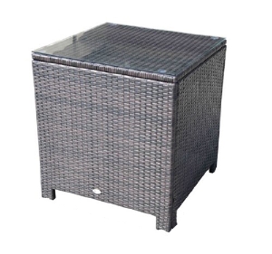 Outsunny Rattan Side Table-Brown