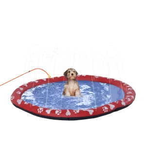 PawHut Splash Pad Sprinkler for Pets Dog Bath Pool Water Game Mat Outdoor 150cm