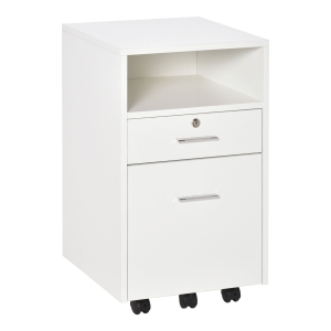 Vinsetto Mobile File Cabinet Home Filing Furniture w/ Lock, Adjustable Partition