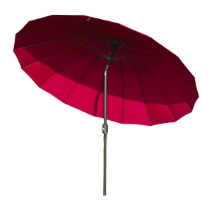 Outsunny Ф255cm Parasol with 18 Sturdy Ribs Push Button Tilt Crank for Garden Wine Red