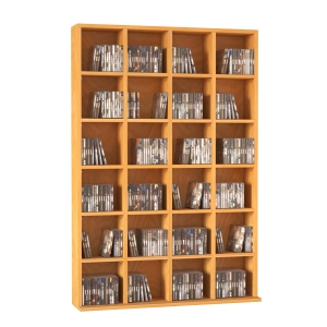 HOMCOM 89Lx20Wx130.5H cm Shelves Rack Unit 24 Solid Particle Board Shelf for Bedroom, Living Room-Beech
