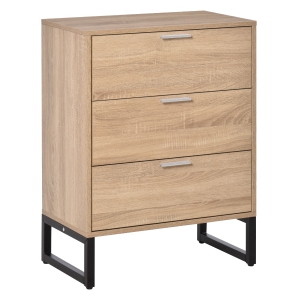 HOMCOM Chest of Drawers, 3 Drawers, Storage Cabinet Steel Frame Bedroom Living Room