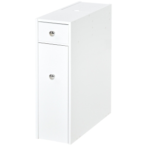 HOMCOM Bathroom Floor Storage Cabinet, 17W x 48D x 58Hcm-White