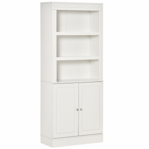 HOMCOM Modern Kitchen Cupboard Freestanding Sideboard with 6-Tier Shelving White