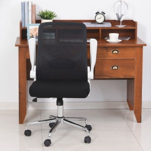 Vinsetto Plastic Padded Armrest Home Office Chair Black/White