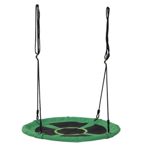 HOMCOM Kids Swing Outdoor Toys for Kids, Φ100x4.5H cm-Black/Green