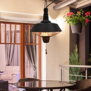 Outsunny Outdoor Electric Heater, Halogen, 2100W-Black
