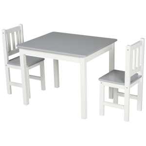 HOMCOM Kids Table and 2 Chairs Set 3 Pieces Toddler Arts & Crafts Study Snack Time
