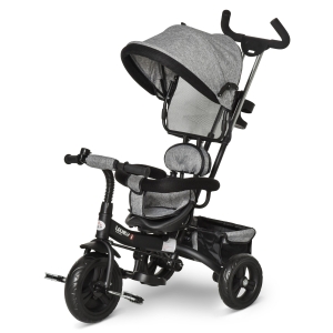 HOMCOM Toddlers 2-in-1 Cloth Tricycle Stroller Grey
