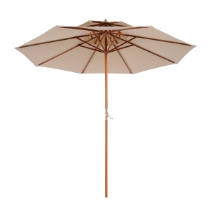 Outsunny 2.7m Patio Double Tier Umbrella Parasol-Beige