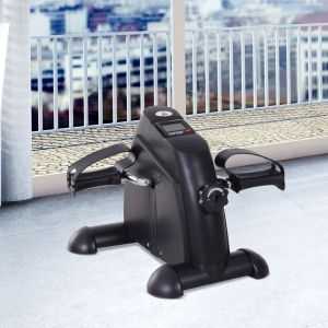 HOMCOM Mini Exercise Bike Under Desk Bike Fitness W/LCD Display, 9Wx 40Dx 31Hcm-Black