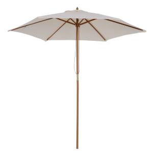 Outsunny 2.5 m Wooden Umbrella Parasol-Cream